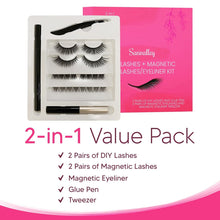 Load image into Gallery viewer, Magnetic Lashes with Eyeliner, False DIY Lashes with Applicator and Glue Gel
